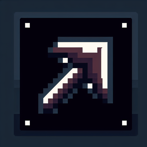 create me a dark 2d pixel arrow.
Single Game Texture. In-Game asset. 2d. Blank background. High contrast. No shadows.