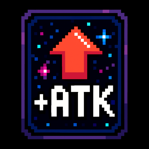 Пиксельная карта усиления атаки космос битва.
In-Game asset.  2d.  High contrast.  No shadows