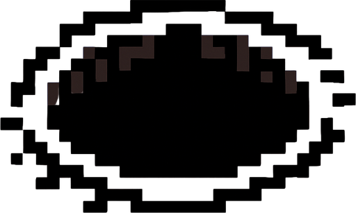un agujero hecho con pixeles.
In-Game asset.  2d.  High contrast.  No shadows