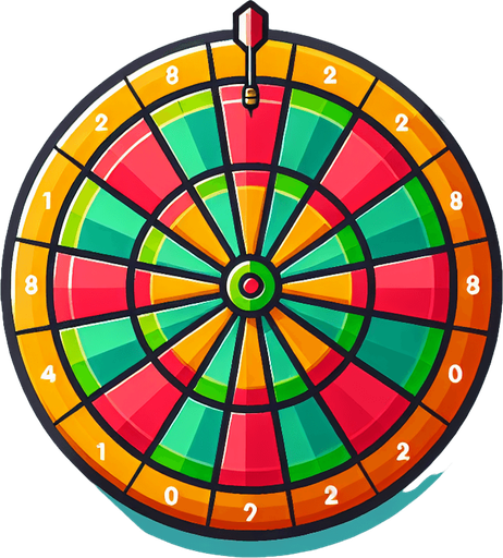 Cartoon flat dart board.
Single Game Texture. In-Game asset. 2d. White background. High contrast. No shadows..
Single Game Texture.  In-Game asset.  2d.  Blank background.  High contrast.  No shadows