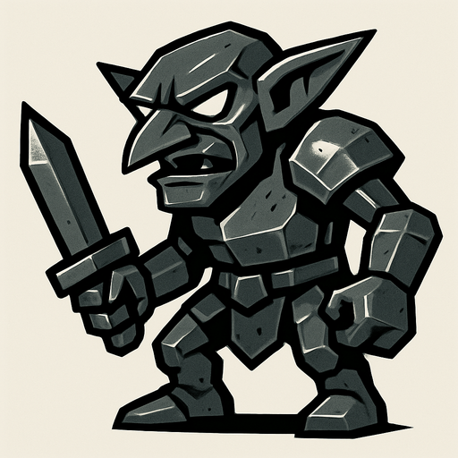 demir goblin.
In-Game asset.  2d.  High contrast.  No shadows