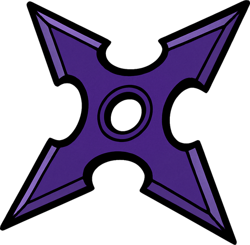 Shuriken no background.
In-Game asset.  2d.  High contrast.  No shadows