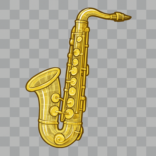 Saxophone transparent.
In-Game asset.  2d.  High contrast.  No shadows