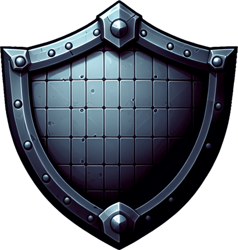 Shield.
Single Game Texture.  In-Game asset.  2d.  Blank background.  High contrast.  No shadows