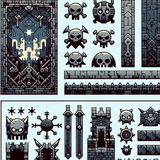 Monstrum.
Single Game Texture. In-Game asset. 2d. Blank background. High contrast. No shadows.