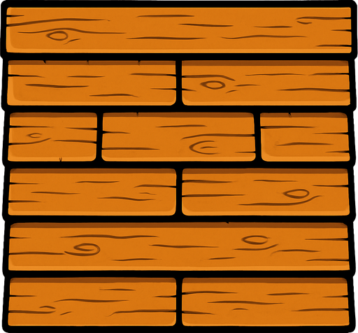 ahşap çatı ama dümdüz ekrana bakan.
In-Game asset.  2d.  High contrast.  No shadows