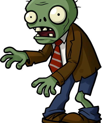 a plant vs zombies zombie.
In-Game asset.  2d.  High contrast.  No shadows