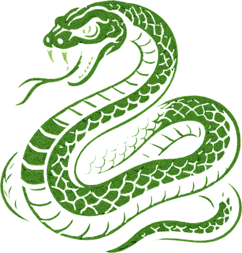 harry potter temasında korkutucu bir yılan yeşil renkte.
In-Game asset.  2d.  High contrast.  No shadows