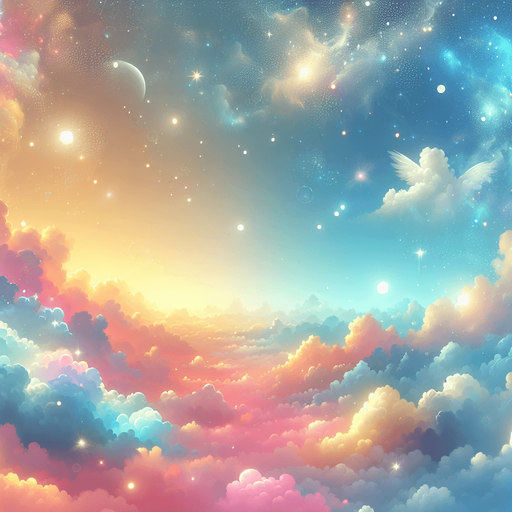 heaven background.
Single Game Texture. In-Game asset. 2d. Blank background. High contrast. No shadows.