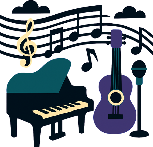 Music back ground.
In-Game asset.  2d.  High contrast.  No shadows