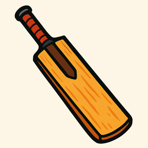 Cricket bat.
In-Game asset.  2d.  High contrast.  No shadows