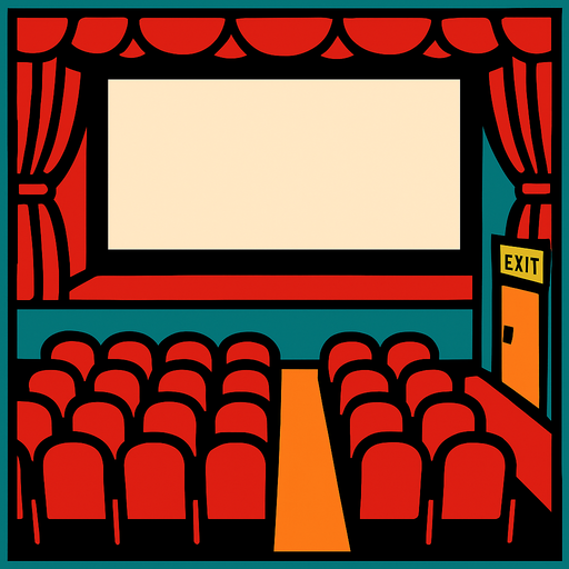 movie theater.
In-Game asset.  2d.  High contrast.  No shadows