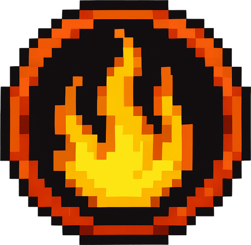 30x30 fire circular.
In-Game asset.  2d.  High contrast.  No shadows