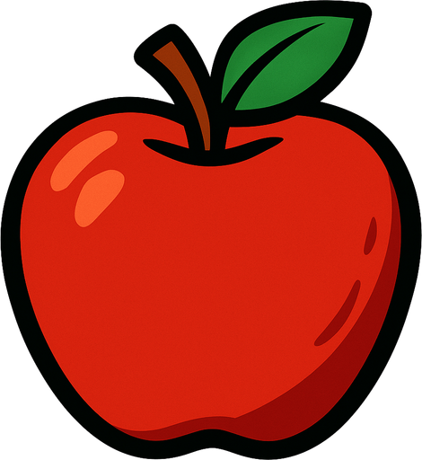 red apple.
In-Game asset.  2d.  High contrast.  No shadows