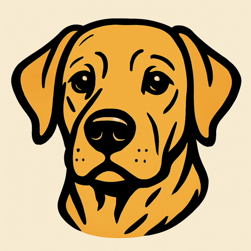 Cabeza de perro labrador.
In-Game asset.  2d.  High contrast.  No shadows