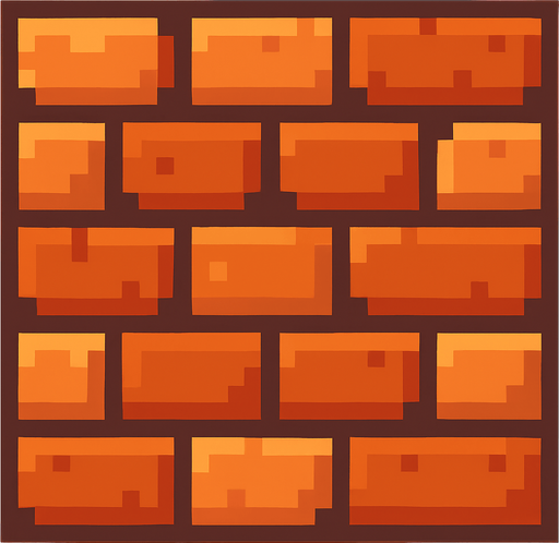 pixel art wall.
In-Game asset.  2d.  High contrast.  No shadows