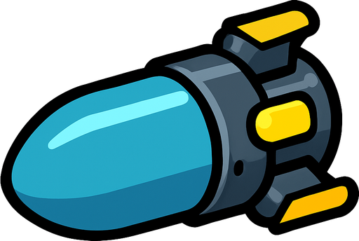 Robot bullet 2d game.
In-Game asset.  2d.  High contrast.  No shadows