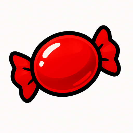 Red candy.
In-Game asset.  2d.  High contrast.  No shadows