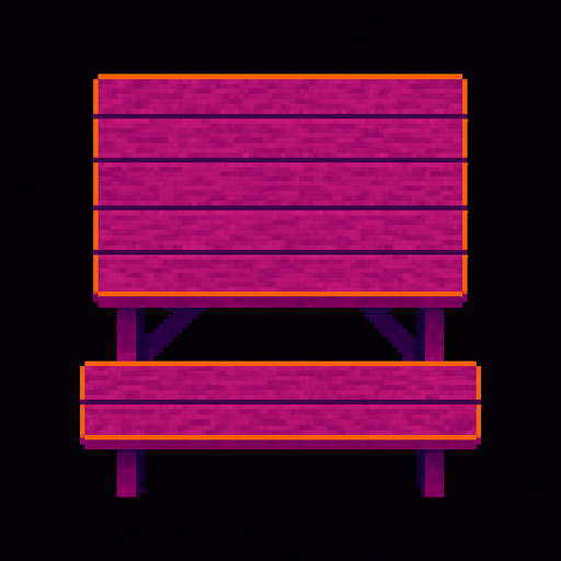 A outdoor wooden picnic bench. Top down view. Squared up.