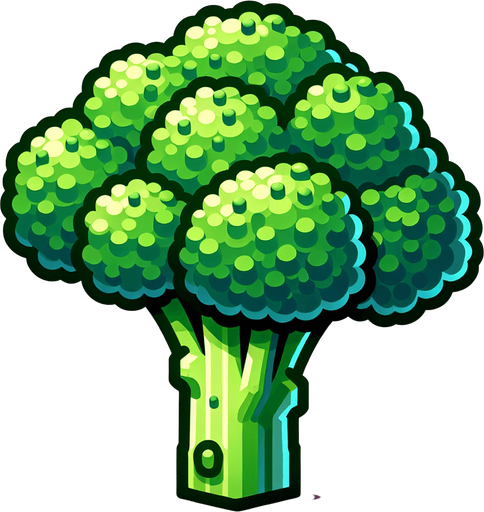 brocoli.
Single Game Texture. In-Game asset. 2d. Blank background. High contrast. No shadows.