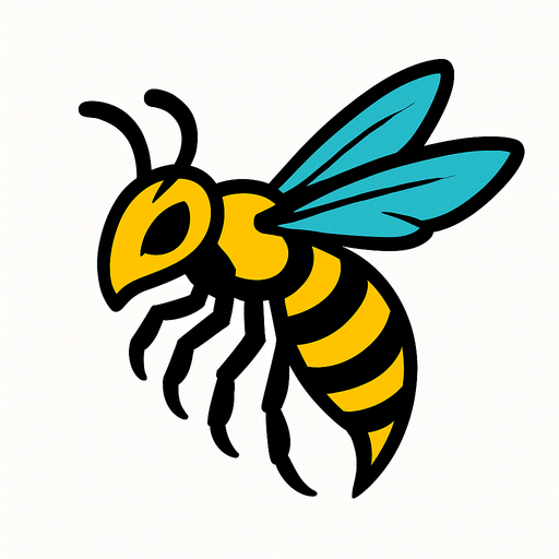 Guêpe.
In-Game asset.  2d.  High contrast.  No shadows