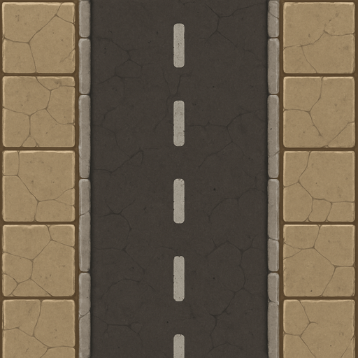 street tile on top viewing with street way.
In-Game asset.  2d