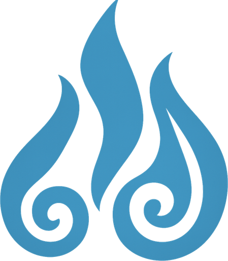 Símbolo del agua color azul