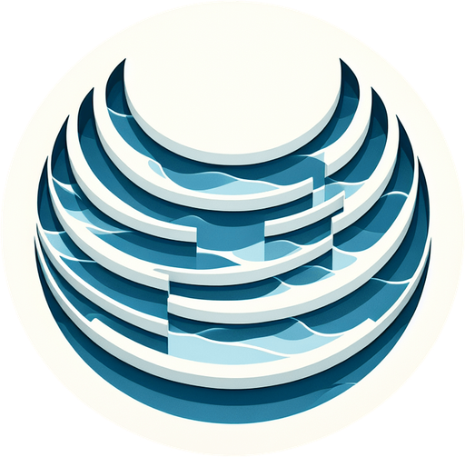 top view of a circle of water sliced into many pieces, flat image..
2d, white background, shadowless.