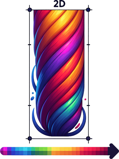 un unique tuyau  vertical couleur arc-en-ciel.
Single Game Texture.  In-Game asset.  2d.  Blank background.  High contrast.  No shadows