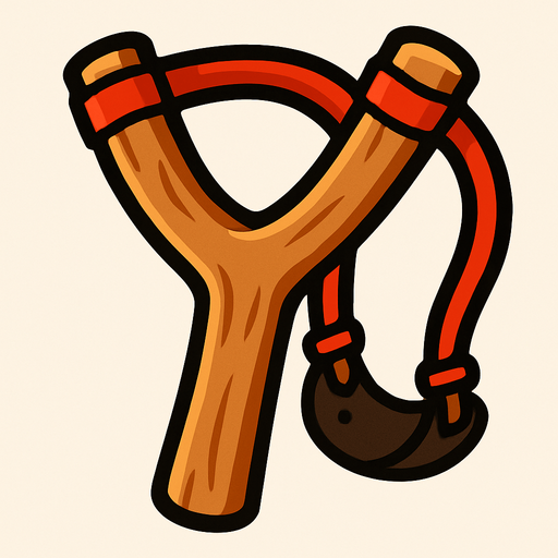 Slingshot.
In-Game asset.  2d.  High contrast.  No shadows