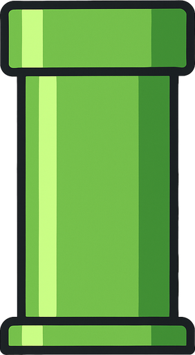 tubo de flappy bird.
In-Game asset.  2d.  High contrast.  No shadows