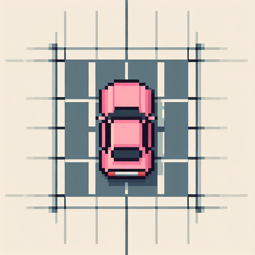 Top-down view of a simple pink car in pixel art style, 64x64 size, designed for an endless driving game, minimal detail, arcade style". straight top. View
Single Game Texture.  In-Game asset.  2d.  Blank background.  High contrast.  No shadows