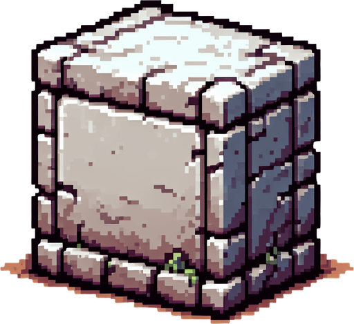 pixel art of the top of an empty vertical stone slab.
Single Game Texture. In-Game asset. 2d. Blank background. High contrast. No shadows.