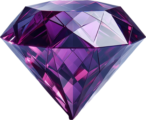 3d purple diamond.
In-Game asset. 3d. Blank background. High contrast. No shadows.