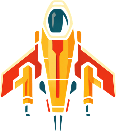 spaceship seen from up going down.
In-Game asset.  2d.  High contrast.  No shadows