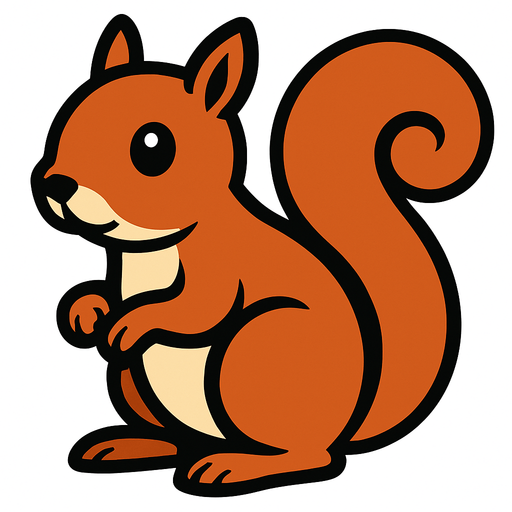 Squirrel.
In-Game asset.  2d.  High contrast.  No shadows
