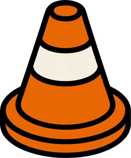 Top of traffic cone.
In-Game asset.  2d.  High contrast.  No shadows