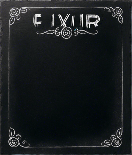 Word "ELIXIR" in chalk