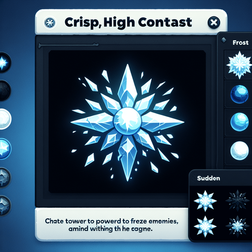 Magical projectile that will freeze the enemies..
Single Game Texture.  In-Game asset.  2d.  Blank background.  High contrast.  No shadows