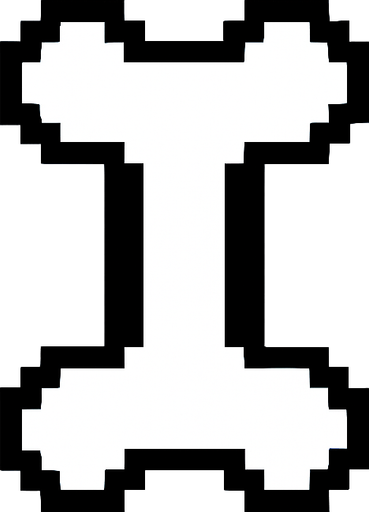 Undertale bone with black outline.
In-Game asset.  2d.  High contrast.  No shadows