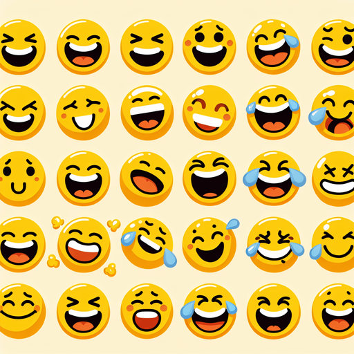 serie of laughing smileys