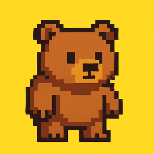 Pixel bear.
In-Game asset.  2d.  High contrast.  No shadows