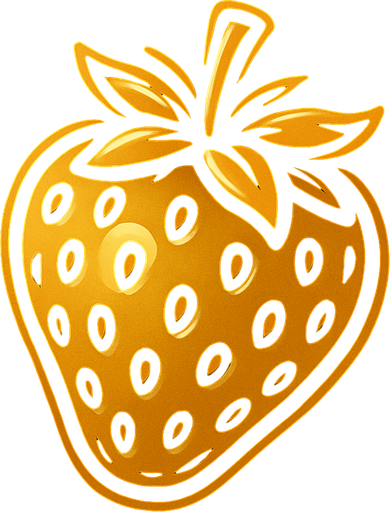 Fraise dorée.
In-Game asset.  2d.  High contrast.  No shadows