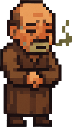 Sick viliger pixel art full body