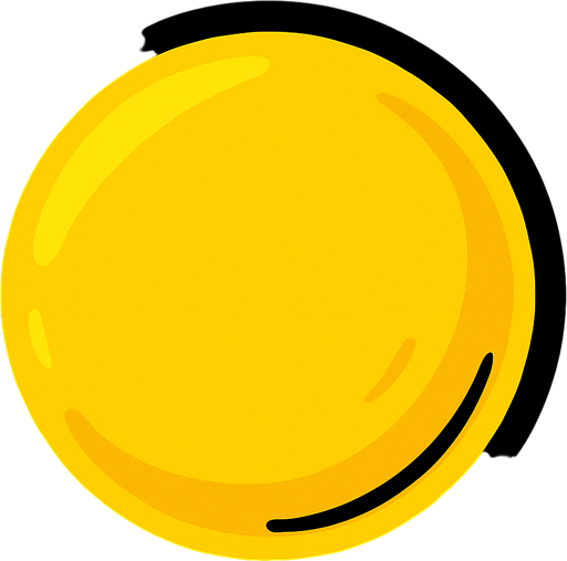 yellow ball.
In-Game asset.  2d.  High contrast.  No shadows