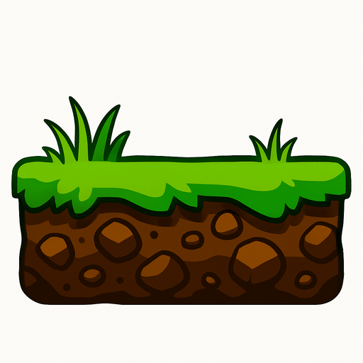 ground background side wiew.
In-Game asset.  2d.  High contrast.  No shadows