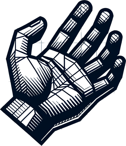 hand.
Single Game Texture.  In-Game asset.  2d.  Blank background.  High contrast.  No shadows