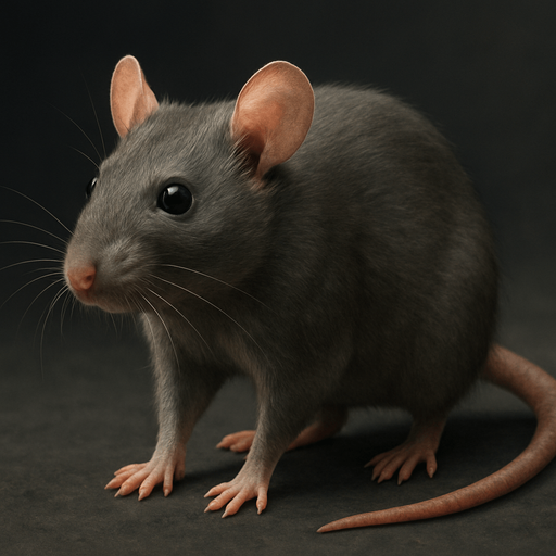 Make it less cartoony and make the rat standing