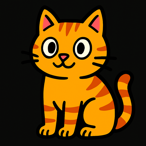 Cat.
In-Game asset.  2d.  High contrast.  No shadows