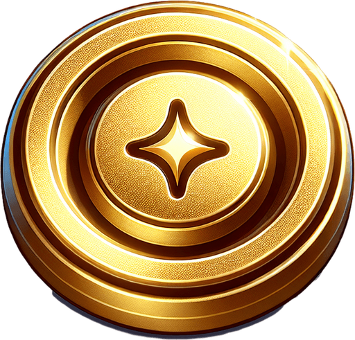 Gold_button_icon.
Single Game Texture.  In-Game asset.  2d.  Blank background.  High contrast.  No shadows